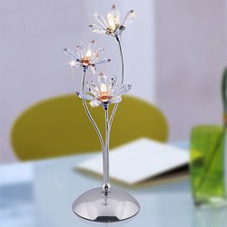 Triple Branch Crystal Flower Table Lamp