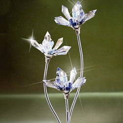Triple Branch Crystal Flower Table Lamp