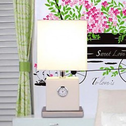 Cloth Art Litchi Grain Contracted And Contemporary Electronic Alarm Lamp T1403