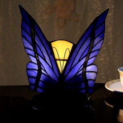 Style Table Light in Charm Blue - Butterfly Patterned Shade