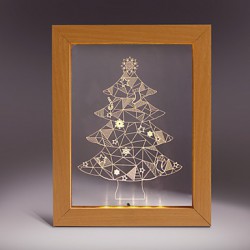22*19*7.5CM 3 D Frame Wood Night Light Creative Gift Stereo Led Frame Light Christmas Gift Table Lamp Light Led