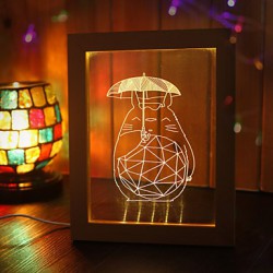 22*19*7.5CM 3 D Frame Wood Night Light Creative Gift Stereo Led Frame Light Christmas Gift Table Lamp Light Led