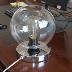 60W Modern Table Lamp with Transparent Bud-shaped Shade