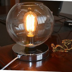 60W Modern Table Lamp with Transparent Bud-shaped Shade