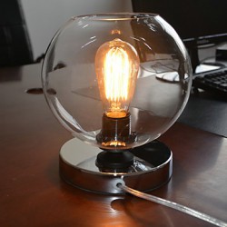 60W Modern Table Lamp with Transparent Bud-shaped Shade