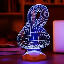 25*10*10CM Transparent Acrylic 3 D Luminous Glow Plates Desk Lamp Light Led