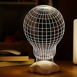 25*10*10CM Transparent Acrylic 3 D Luminous Glow Plates Desk Lamp Light Led