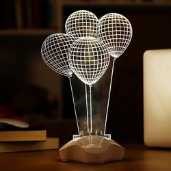 25*10*10CM Transparent Acrylic 3 D Luminous Glow Plates Desk Lamp Light Led