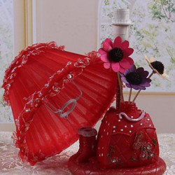 Valentine'S Day Trawberry Decoration Flower Arranging Household Handicraft Furnishing Articles Desk Lamp Led Light