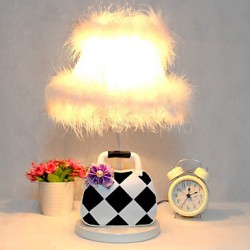 Valentine'S Day Black And White, Plaid Package Of Contemporary And Contracted Creative Resin Desk Lamp Led Light