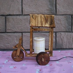Valentine'S Day Creative Vintage Wooden Desk Lamp Gift Led Light